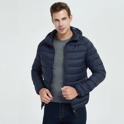 China OEM LOGO Stripper Jackets Reversible Custom Made Men's Down Jacket Mens Hoodies Lightweight Winter Hooded Jacket for sale