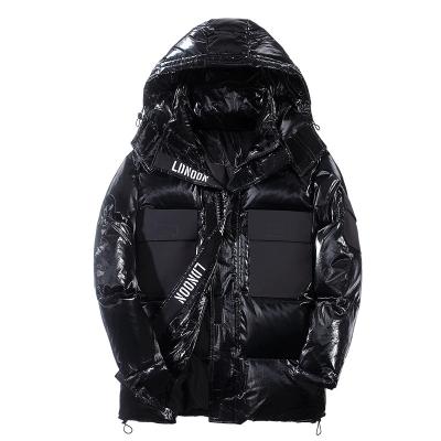 China Viable Custom Padded Duck Down Jacket Men's Bubble Coat Padded Coat OEM Winter Jacket Hooded Shiny for sale