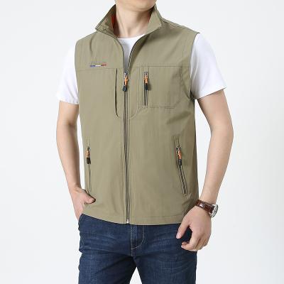 China Wholesale Anti-wrinkle Spring Summer Vest Stand Collar Photography Vest Nylon Outdoor Fishing Waterproof Jacket For Men for sale