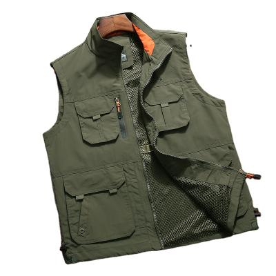 China Wholesale Summer Men's Anti-wrinkle Mesh Outdoor Vest Jacket Fishing Photography Travel Quick Dry Vests For Men for sale