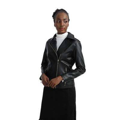 China High Quality Viable Autumn Women Motorcycle Leather Jacket Crop Jacket Drop Thin Jackets For Women for sale