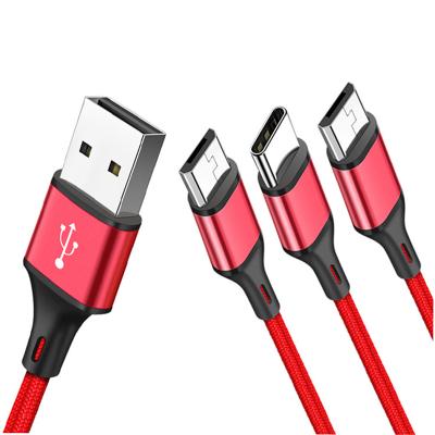 China 3A Super Fast Charging 3 in 1 Universal USB Cable Charging 3in Multi Function 1 USB Cable Fast Charging for sale