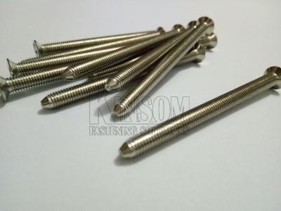 China Countersunk phillips machine screws pointed tail special screws nickel finish 12.9 grade OEM for sale