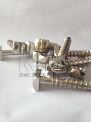 China Square slotted head self-tapping screws nickel finish with class 8.8 10B21 for sale