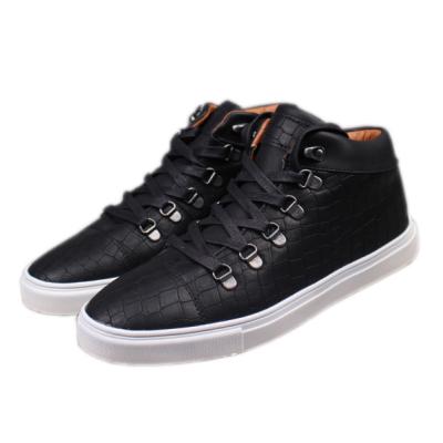 China Clearance Mens Sweat-absorbent High Top Clearance PU Panel Shoes With Low Price for sale