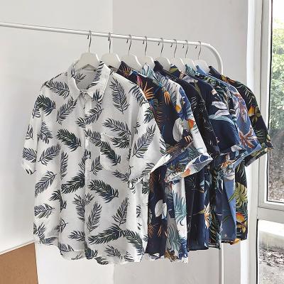 China Mens Fashion Hawaiian Shirt Beach Wear Floral Print Breathable Men Short Sleeve Shirt Summer Mens Designer Shirt for sale