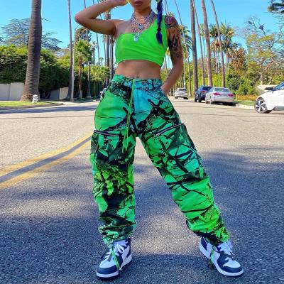 China Girl Streetwear Breathable Cool Camouflage Pants High Waist Hip Hop Cargo Pants Women Cargo Pants Trousers for sale