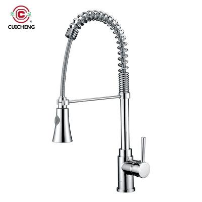 China Thermostatic Faucets Fashion Design Single Lever Brass Sink Kitchen Spray Faucet, Golden Supplier for sale