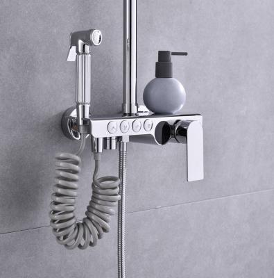 China Without Rain Luxury Wall Mounted Bath Sliding Bar Bathtub Shower Products Bathroom Shower Set Brass for sale