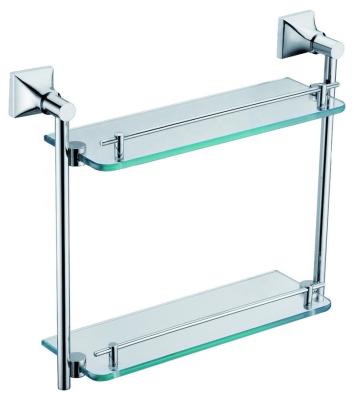 China Modern Double Glass Shelf With Bracket Bathroom Accessories 120013 for sale