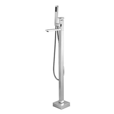 China Floor Stand Faucets Shape Floor Standing Bath / Shower Faucet With Chrome Plated for sale