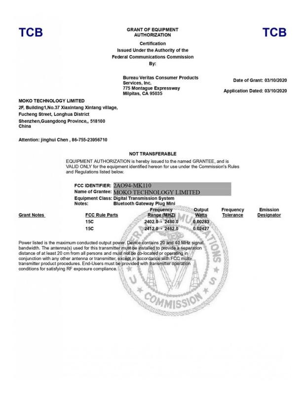 FCC - Shenzhen Moko Technology Ltd.