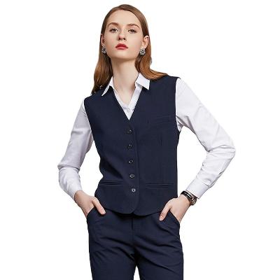 China Women's Black Vest Suit Vest Summer Bank Work Wear Thin Professional Vest Shirt Women's Two-Piece Waistcoat Breathable for sale