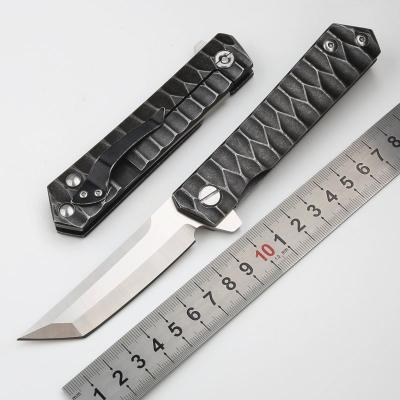 China High Hardness Multi Functional Outdoor Camping Knife Double Blade Steel EDC Folding Knife D2 Handle Tactical Hunting Pocket Knife for sale