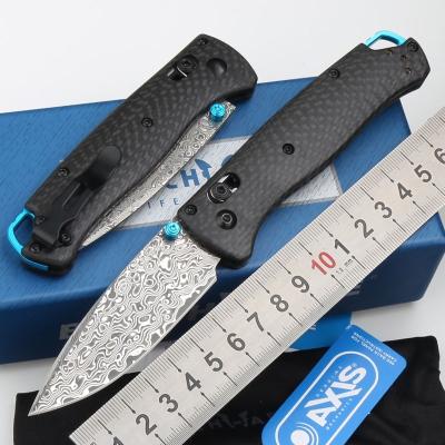 China Multi Functional Outdoor Carbon Fiber 535 Steel High Hardness Damascus Knife Combat EDC Pocket Knife Hunting Camping Knife Folding Pocket Knife for sale