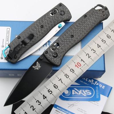 China Multi Functional Knife High Carbon Fiber 535-3 Black Blade Hardness Double Action EDC Outdoor Camping Folding Pocket Knife for sale