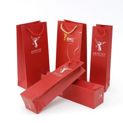 China Logo Luxury Wine Package Tissue Recyclable Custom Paper Champagne Bag for sale