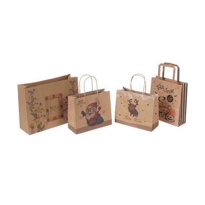 China Cute Retail Recyclable Portable Shopping Gift Paper Bag Packing Bags Small Kraft Paper Branded Paper Bags Wholesale for sale