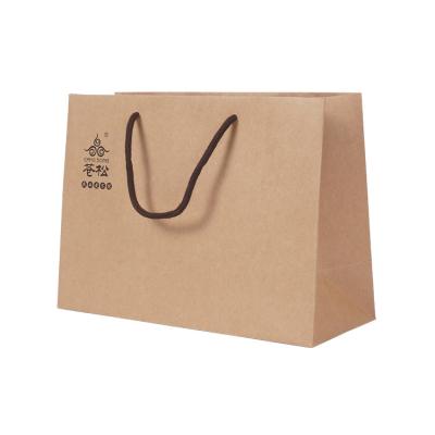 China Wholesale Hot Selling Recyclable Kraft Paper Bag Clothing Shopping Bags Small Foldable Portable Kraft Paper Bag Printing for sale