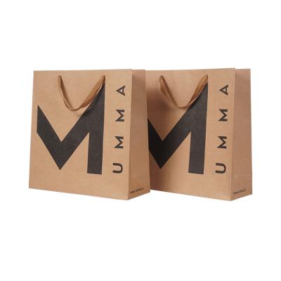 China Wholesale Fancy Recyclable Custom Kraft Paper Manufacturers Flower Fruit Snack Shop Strong Premium Kraft Bag With Logo for sale