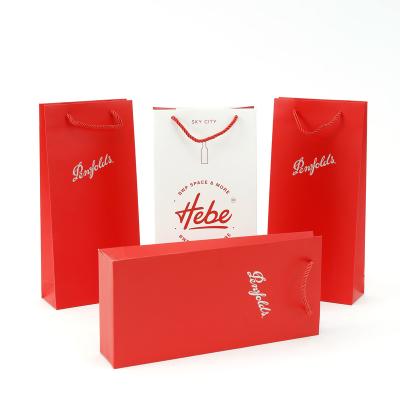 China High Quality Recyclable Premium Kraft Paper Wine Packaging Bag Luxury Custom Logo Wine Paper Bags for sale