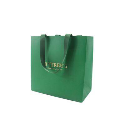 China Recyclable Wholesale Custom Kraft Paper Gift Craft For Shopping Paper Bag With Ribbon Handles for sale