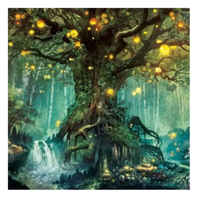 China Realistic DIY Diamond Painting By Numbers Fiber Canvas 5D Diamond Painting With Fantasy Style Short Magic Tree for sale