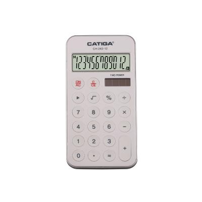 China General Purpose Calculator 12digits Easy To Carry Small Shape Round Button CATIGA Calculator Solar Handheld Electronic Calculator for sale