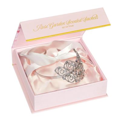 China Custom Printed Paper Bride Headdress Headwear Tiara Packaging Box With Insert Foam for sale