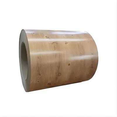 China CGCC Prepainted Wood Pattern PPGI Wood Texture Steel Coil Wood Steel Coil for sale