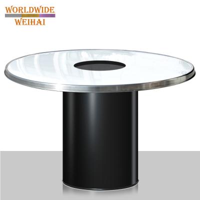 China Easily Assembled Korean Table Grill Restaurant BBQ Top Table/Round Table/Metal Stainless Steel BBQ for sale