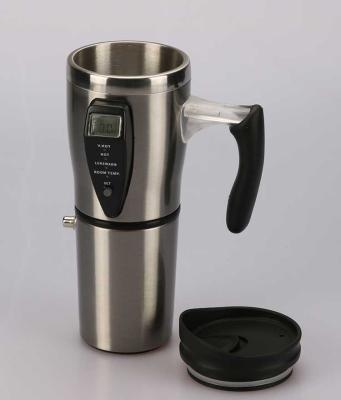 China Sustainable Led Temperature Display Double Wall Stainless Steel USB Automatic Heated Travel Mugs for sale