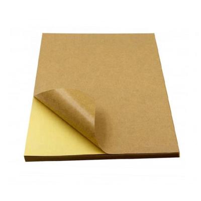 China A4 Size Waterproof Kraft Paper / Offset Quality Full Adhesive Sticker Sheet Paper Label For Office Paper for sale