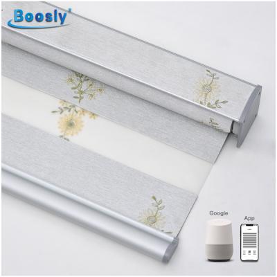 China Eco-friendly Window Blind Motor Factory Customized Fabric Material And Pattern Zebra Horizontal Roller Blinds For House Office for sale