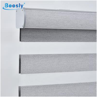 China Customized High Quality Remote Control Blind Motor Zebra Roller Waist Window Shade Anti-UV Motorized Blind for sale