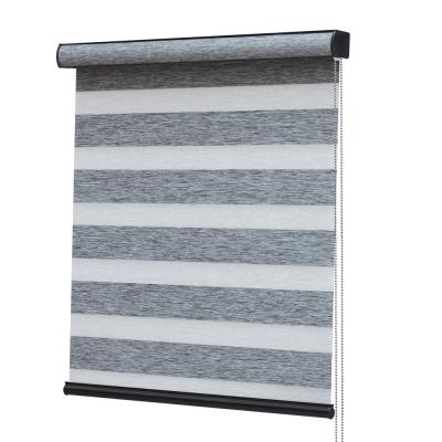 China Eco-friendly Double Layer Zebra Roller Blinds Day And Night No Easy Drilling Fix Indoor Manual Double Zebra Blinds Shades for sale