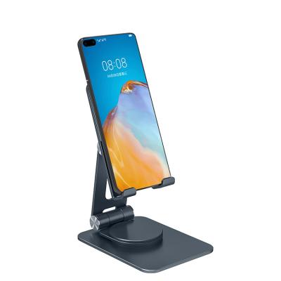 China Mobile Phone Adjustable Stands Tablet Flexible 360 ​​Degrees + 180 Degree Rotation Aluminum Alloy Portable Foldable Mobile Phone Holder for sale