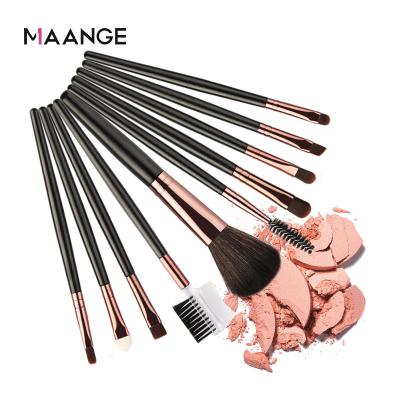 China Portable Fan Brush 10Pcs Makeup Brush Set Soft Powder Eyeshadow Foundation Blusher Eyelash Cosmetic Blush Blending Beauty Make Up Tools for sale