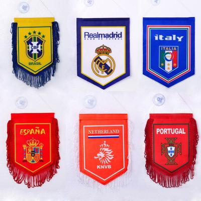 China 2022 Foot Basket Row Sports Customization Qatar World Friendship Cup Suction Cup Pentagon Flag Small Fans Souvenir Gifts Wholesale for sale