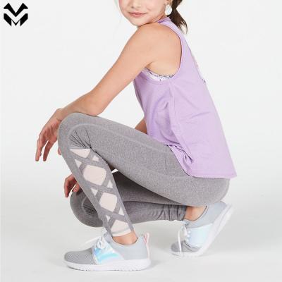 China 2021 New Arrivals Caged-Edge Wholesale QUICK DRY Legging Girls Yoga Sport Wear Kids Pants For Children for sale