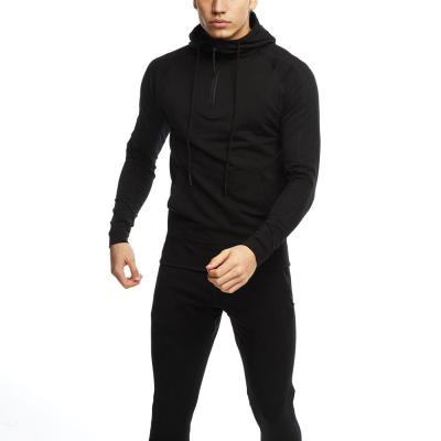 China Wholesale Slim Fit Men's Breathable Sport Gym Wear Knitted Winter Sets Quarter Zipper Pullover Hoodie Jogger Set for sale