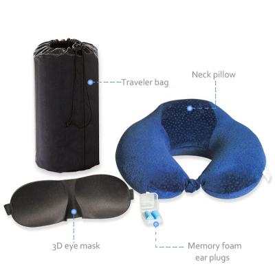 China U Shape Magnetic Travel Pillow Travel Neck Pillow Car Neck Headrest Memory Foam Pillow Set For Neck Support for sale