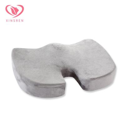 China Hot Sale Gray Velvet Massage Cushion Seat Blood Circulation Memory Foam External Cushion Seat for Car and Home for sale