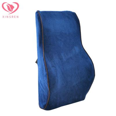 China Orthopedic Massage Memory Foam Back Lumbar Support Pillow Velvet Cushion For Car for sale