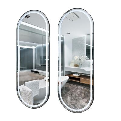 China Modern Slim Lighting LED Bathroom Magnifying Mirrors With Anti-fog Pad Wall Mounted Makeup Mirrors Warm White Light Warm Light for sale