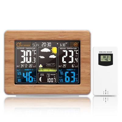 China 24 Hours Color Wireless Indoor Outdoor Forecast Barometer Digital Hygrometer Thermometer Sensor Weather Station Measuring Temperature for sale