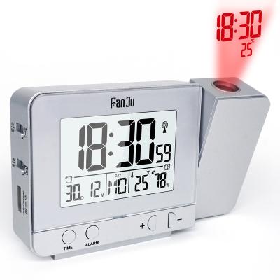 China Digital Alarm Clock Time Projector Backlight Wall Projector Desk Table LED Radio Clock With Temperature Projection for sale