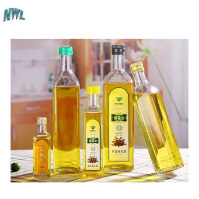 China Food Favored by Customers Empty Amber Dark Green 250 Square 500 750ml Olive Oil Bottle Vinegar Saude Glass Bottle For Oiler Condiment Service for sale