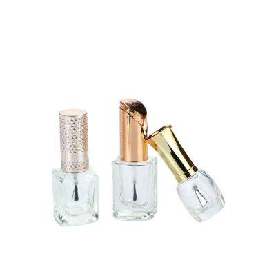 China Luxury Empty Fancy Nail Polish Bottle Personal Care Wholesale 10ml Square Crown Nail Polish Bottle for sale