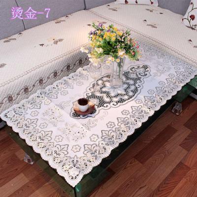 China Modern Hot Selling Custom European Style Wedding Computer Embroidery PVC Embroidered Tablecloth Embroidered Table Cloth Embroider for sale